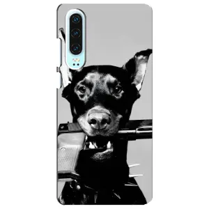 Чехол ДОБЕРМАН для Huawei P30 (Опасный доберман)