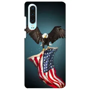 Чехол Флаг USA для Huawei P30 (Орел и флаг)