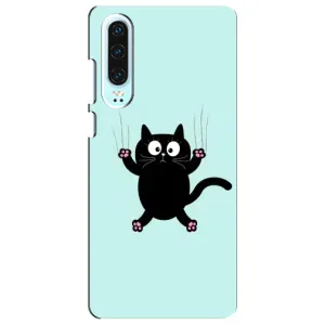 Силиконовый чехол с котиком для Huawei P30 (Падающий кот)