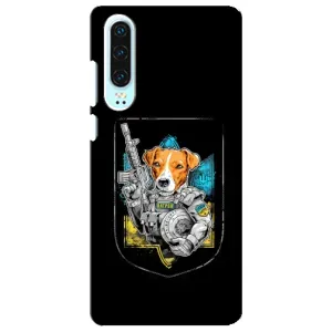 Чехол с принтом для Huawei P30 (Патрон Воин)