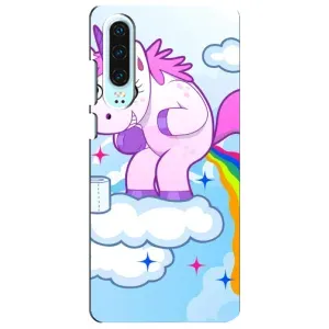 Чехол Unicorn на Huawei P30 (Радуга единорожка)