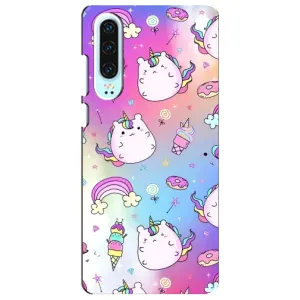 Чехол Unicorn на Huawei P30 (Радуга и Единорог)