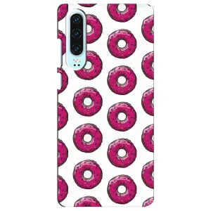 Чехол с изображением  вкусной еды для Huawei P30 (Розовые пончик)