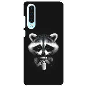 Силиконовый Чехол с Енотами на Huawei P30 (С кофем)