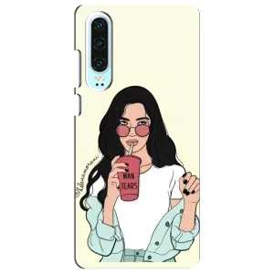 Силиконовый Чехол на Huawei P30 с картинкой Стильных Девушек (С напитком)