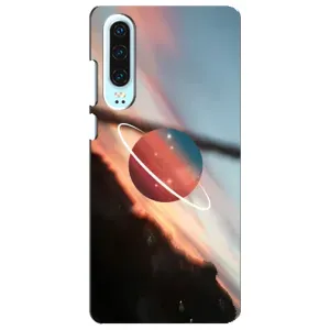 Чехол (ТПУ) с планетами на Huawei P30 (Сатурн)