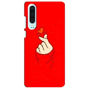 Чехлы (Знак сердечка) на Huawei P30 (Сердце на красном)