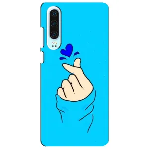 Чехлы (Знак сердечка) на Huawei P30 (Сердце на синем)