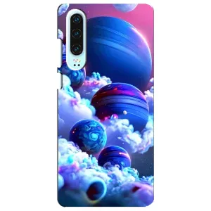 Чехлы КОСМОС для Huawei P30 (Синие планеты)