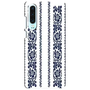 Силиконовый Чехол на Huawei P30 с картинкой Вышиванки (Синяя вышиванка)