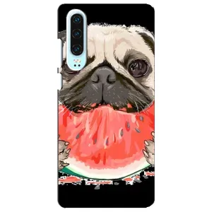 Чехол (ТПУ) Милые собачки для Huawei P30 (Смешной Мопс)