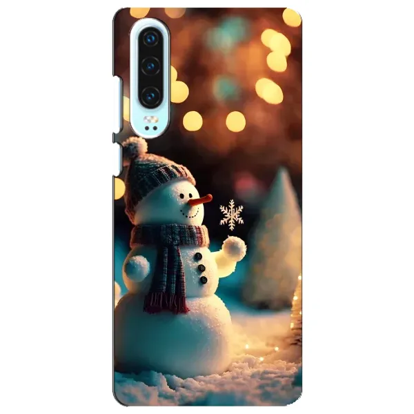 Чехол с рисунком «Снеговик праздничный» для Huawei P30
