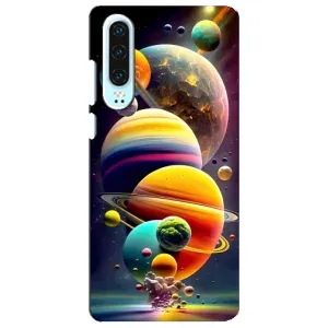 Чехол (ТПУ) с планетами на Huawei P30 (Солнечна система)