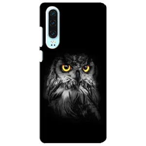 Чехлы с принтом СОВЫ для Huawei P30 (Сова на чёрном)