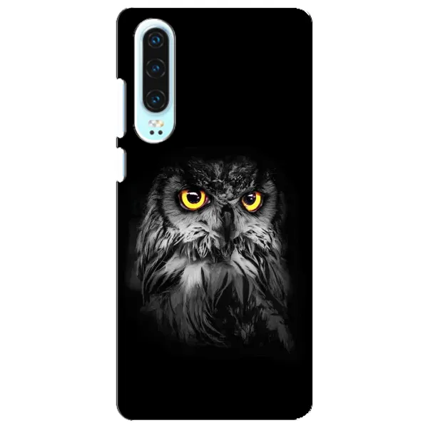 Чехол с рисунком «Сова на чёрном» для Huawei P30 Чехол с рисунком «Сова на чёрном» для Huawei P30
