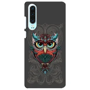 Чехлы с принтом СОВЫ для Huawei P30 (Сова на сером)