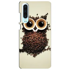 Чехлы с принтом СОВЫ для Huawei P30 (Сова с зерен кофе)