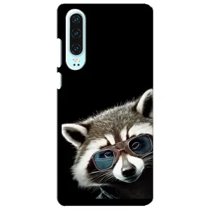 Силиконовый Чехол с Енотами на Huawei P30 (Стильный Енот)