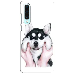 Бампер для Huawei P30 с картинкой "Песики" (Собака Хаски)