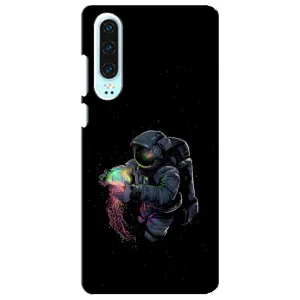 Силиконовый Чехол с принтом "Космонавты" на Huawei P30 (В руках земля)