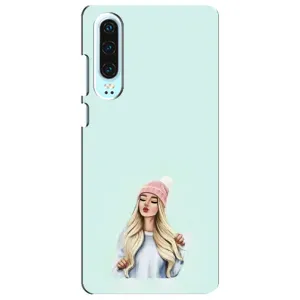 Силиконовый Чехол на Huawei P30 с картинкой Стильных Девушек (В шапке)