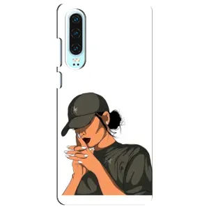 Силиконовый Чехол на Huawei P30 с картинкой Стильных Девушек (В зеленом)