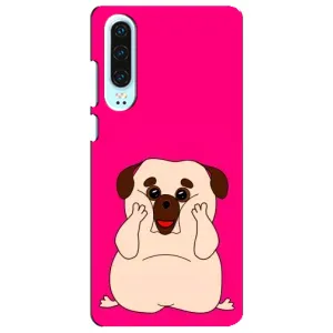Чехол (ТПУ) Милые собачки для Huawei P30 (Веселый Мопсик)