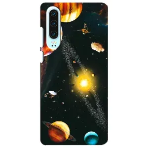 Чехол (ТПУ) с планетами на Huawei P30 (Вид с космоса)