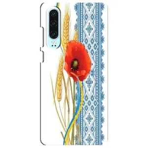 Силиконовый Чехол на Huawei P30 с картинкой Вышиванки (Вышиванка с цветком)