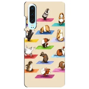 Чехол с Прикольным принтом на Huawei P30 (Ёга свинок)
