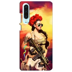 ЗСУ Чехлы (TPU) для Huawei P30 (Женщина солдат)