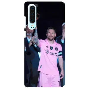 Чехлы Лео Месси в Майами на Huawei P30 (Золотой мяч Месси)