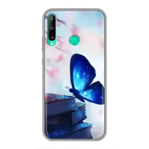 Силиконовый бампер с картинкой животных для Huawei P40 Lite e (Бабочка синяя)