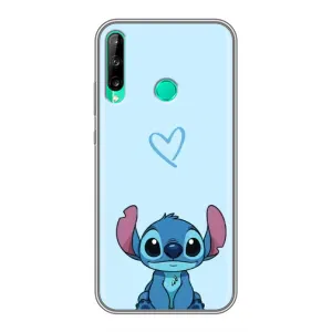 Чехол с рисунком Стич для Huawei P40 Lite e (Голубой Стич)