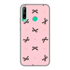Чехол банты для Huawei P40 Lite e (Черные бантики)