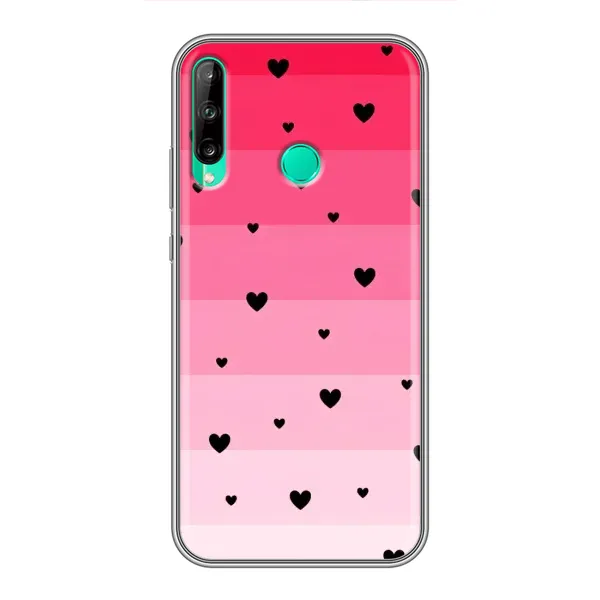 Чехол с рисунком «Чорные сердечки» для Huawei P40 Lite e