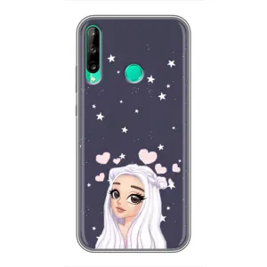 Чехол Стильные девушки на Huawei P40 Lite e (Девушка и сердечки)