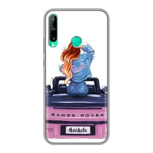 Силиконовый Чехол на Huawei P40 Lite e с картинкой Стильных Девушек (Девушка на машине)