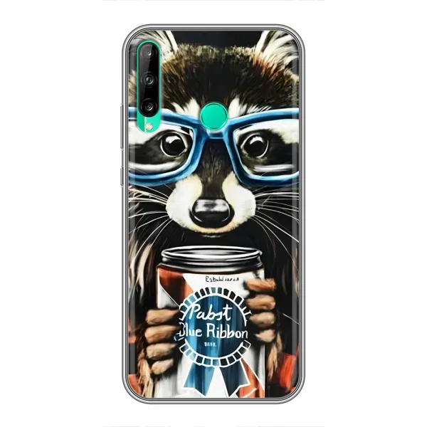 Чехол с рисунком «Енот в очках» для Huawei P40 Lite e Чехол с рисунком «Енот в очках» для Huawei P40 Lite e
