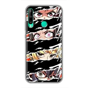 Силиконовые чехлы с глазами Anime для Хуавей П40 Лайт е (Глаза на чорном)