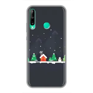 Силиконовый бампер на рождество для Huawei P40 Lite e (Город зимний)