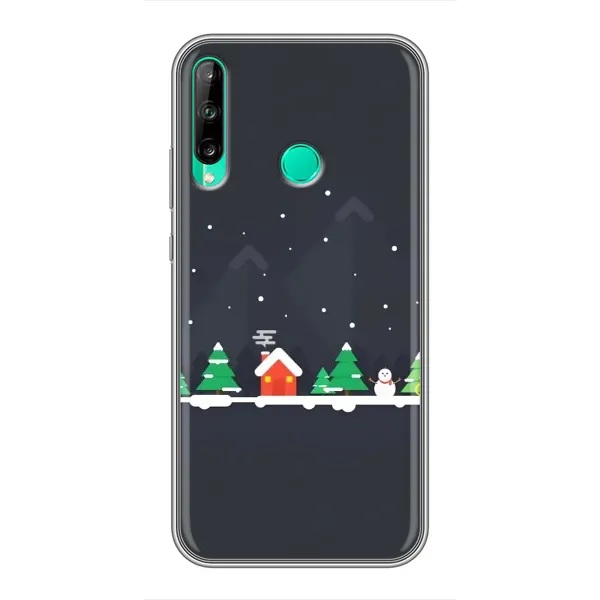 Чехол с рисунком «Город зимний» для Huawei P40 Lite e Чехол с рисунком «Город зимний» для Huawei P40 Lite e