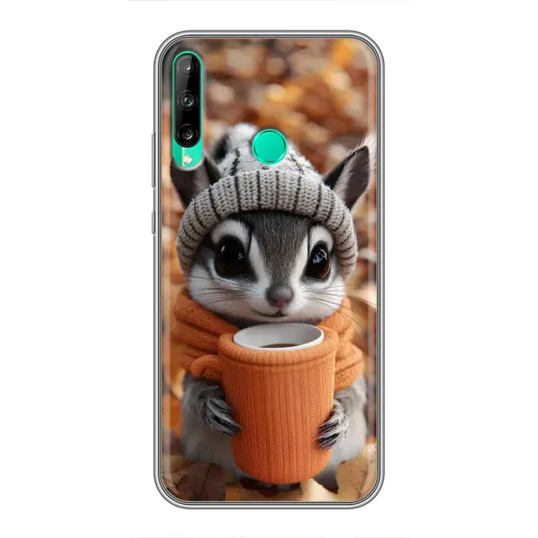 Чехол с рисунком «Грызунчик с кофе» для Huawei P40 Lite e Чехол с рисунком «Грызунчик с кофе» для Huawei P40 Lite e