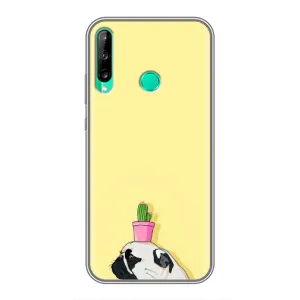 Бампер для Huawei P40 Lite e с картинкой "Песики" (Кактус на голове)