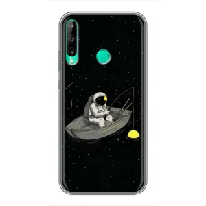 Силиконовый Чехол с принтом "Космонавты" на Huawei P40 Lite e (Космонавт на рыбалке)