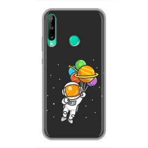 Силиконовый Чехол с принтом "Космонавты" на Huawei P40 Lite e (Космонавт с шариками)