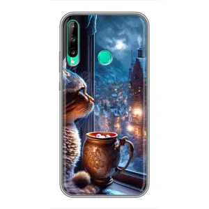 Чехлы на Новый Год Huawei P40 Lite e (Кот новогодний)