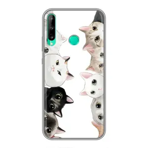 Силиконовый чехол с котиком для Huawei P40 Lite e (Коты)