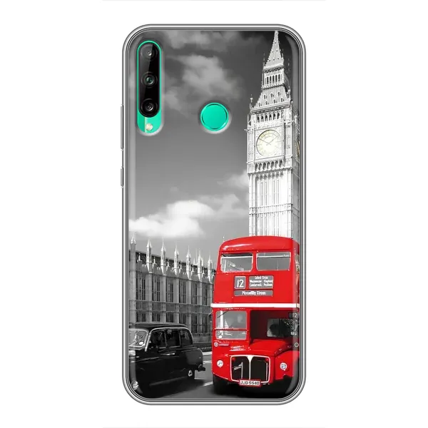 Чехол с рисунком «Красный автобус» для Huawei P40 Lite e Чехол с рисунком «Красный автобус» для Huawei P40 Lite e