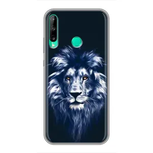 Чехол с картинкой на Huawei P40 Lite e (Лев - синий)
